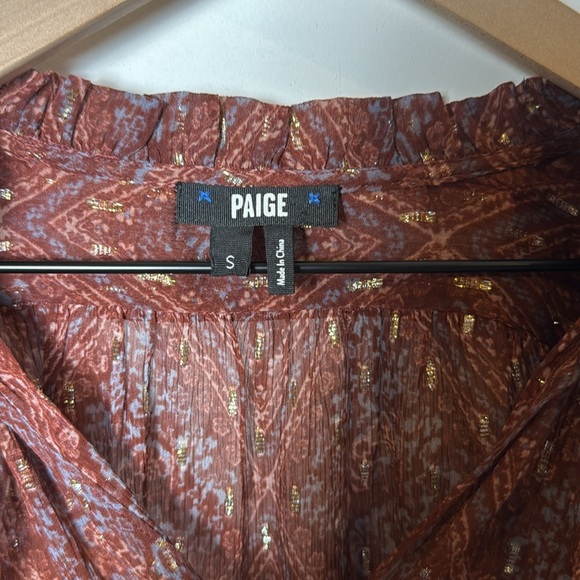 Paige Fia Long Sleeve Top in Iced Slate Multi size S - Picture 5 of 7